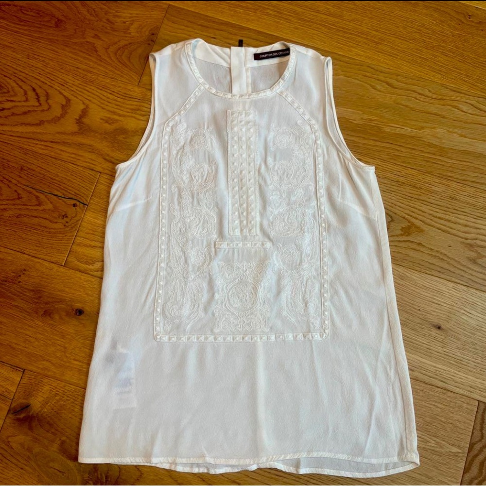 Comptoir des Cotonniers embroidered sleeveless top shell size 6 / Euro size 38